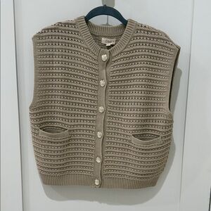 Elan Taupe Knit Sweater Vest